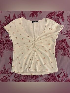 White floral top
